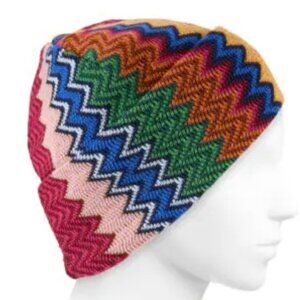 Missoni Multicolor Chevron Wool Blend Beanie Multicolored